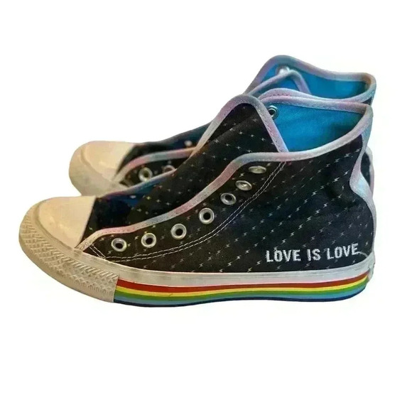 Converse Chuck Taylor All Star Hi Rainbow Pride Sneaker Love is Love M 4.5 W 6.5 - Picture 9 of 14